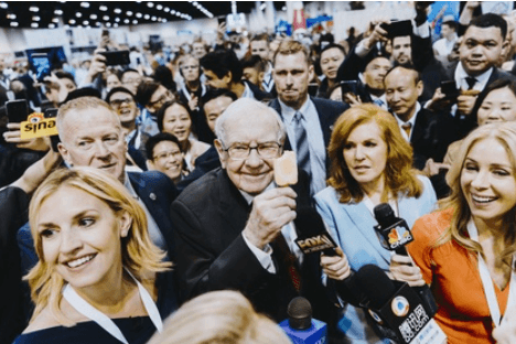 Warren Buffett at Berkshire's Annual Shareholders' Meeting.